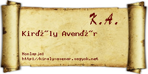 Király Avenár névjegykártya